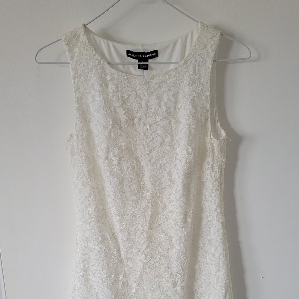American Living white lace shift dress